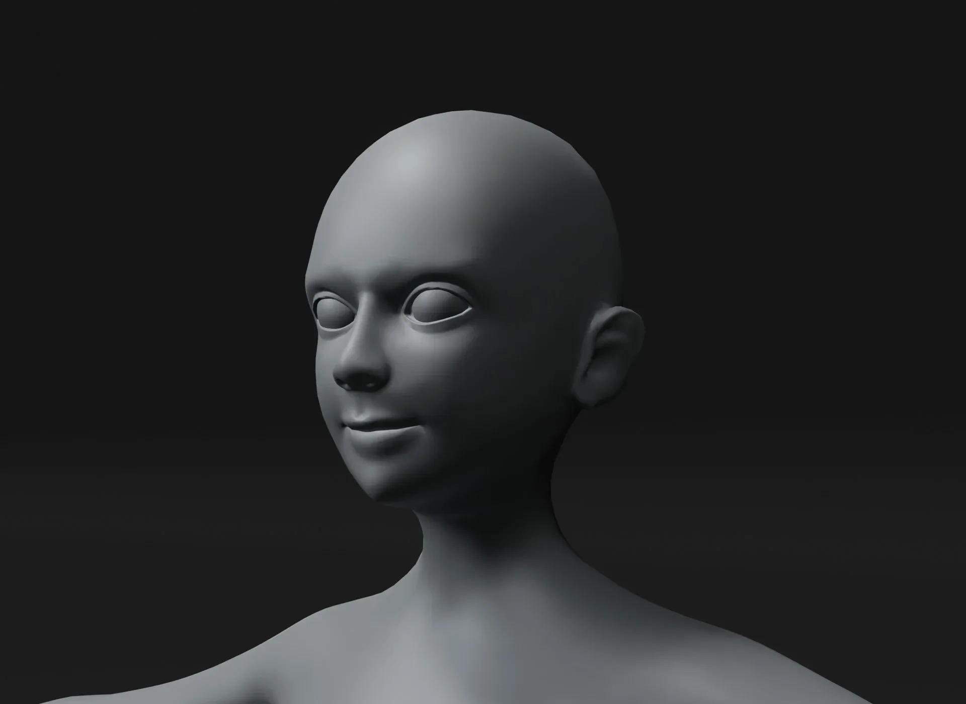 Girl Kid Body Base Mesh 3D Model FlippedNormals