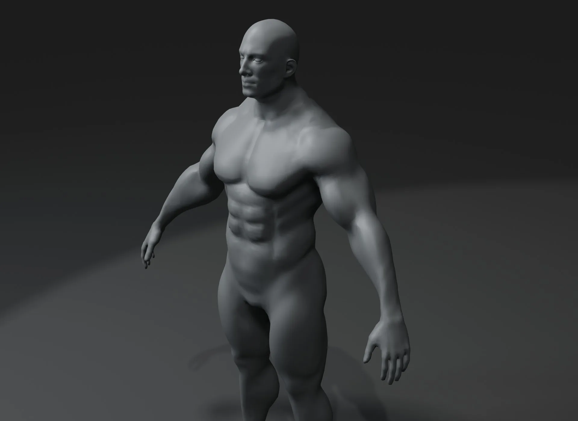 Superhero Male Body Base Mesh 3D Model 20k Polygons