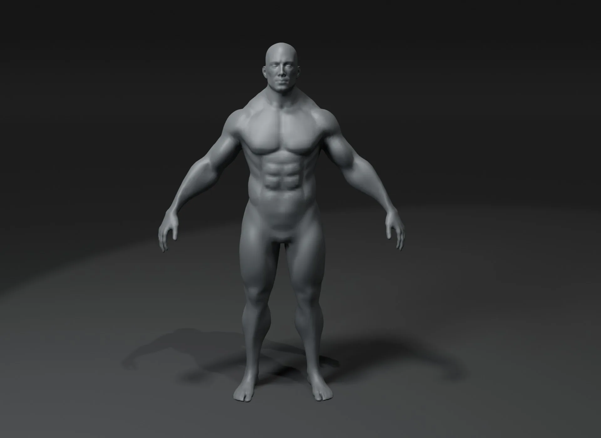 Superhero Male Body Base Mesh 3D Model 20k Polygons