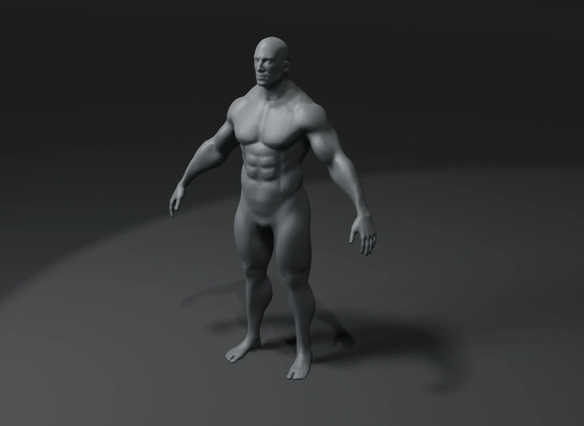 Superhero Male Body Base Mesh 3D Model 20k Polygons