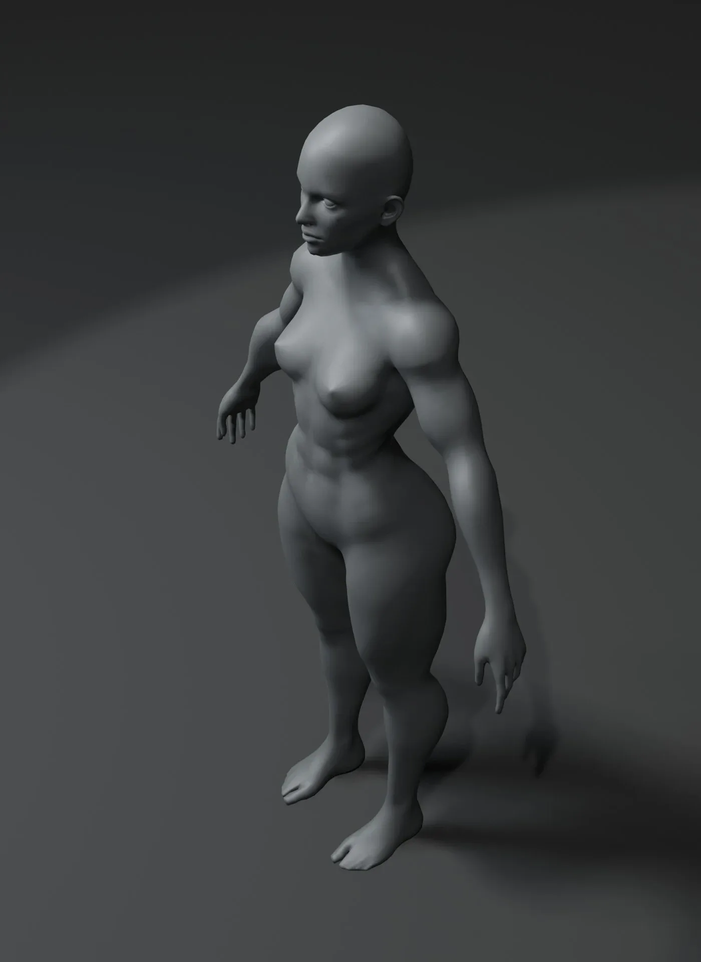 Superhero Female Body Base Mesh 3D Model 20k Polygons