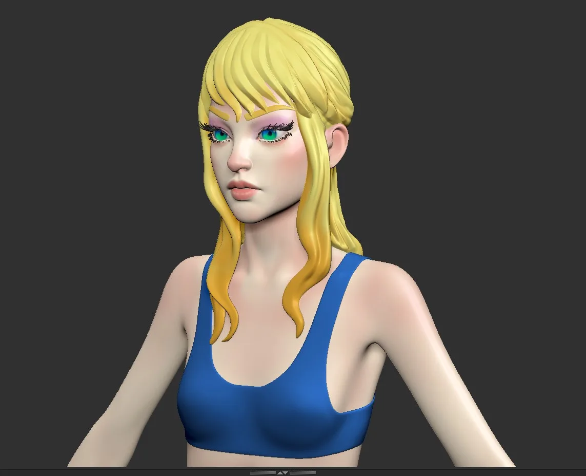 Female base-mesh stylized HighPoly