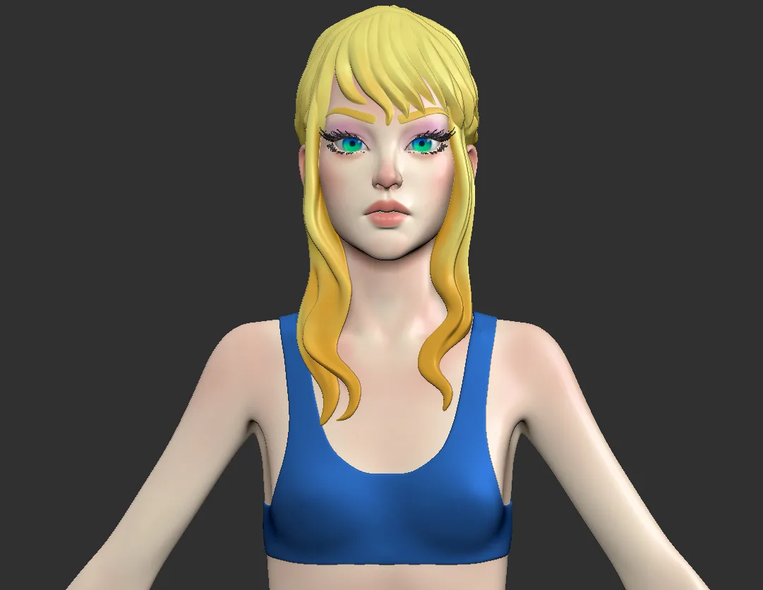 Female base-mesh stylized HighPoly