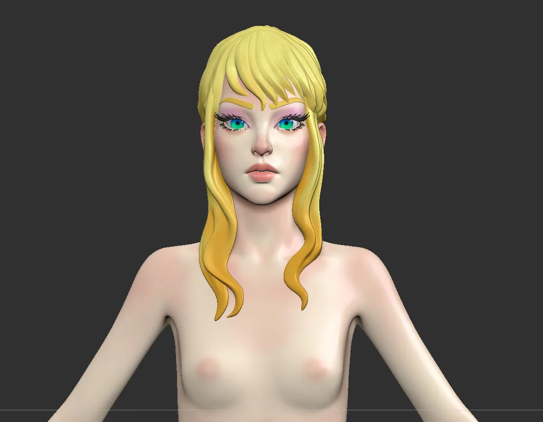 Female base-mesh stylized HighPoly