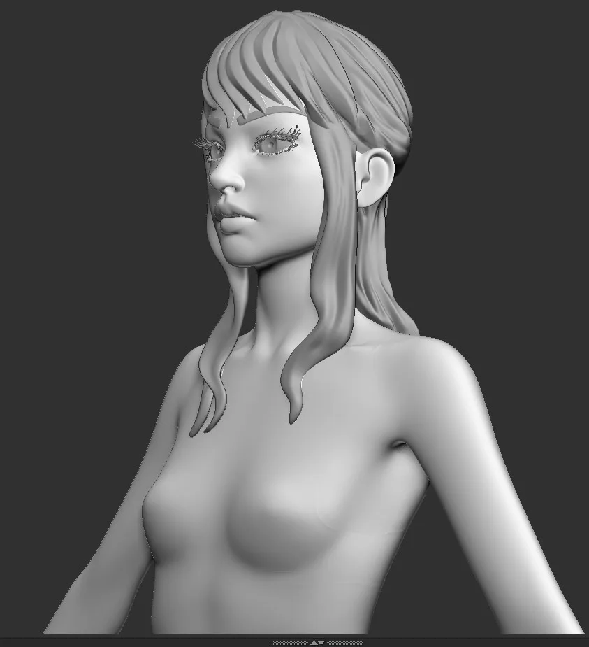 Female base-mesh stylized HighPoly