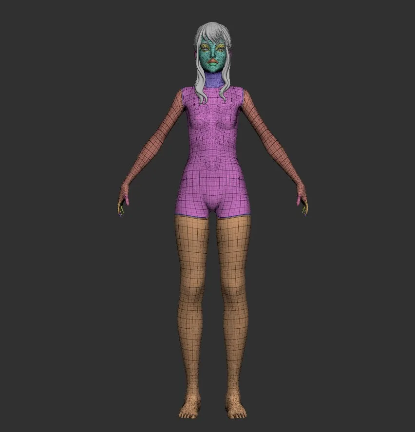 Female base-mesh stylized HighPoly