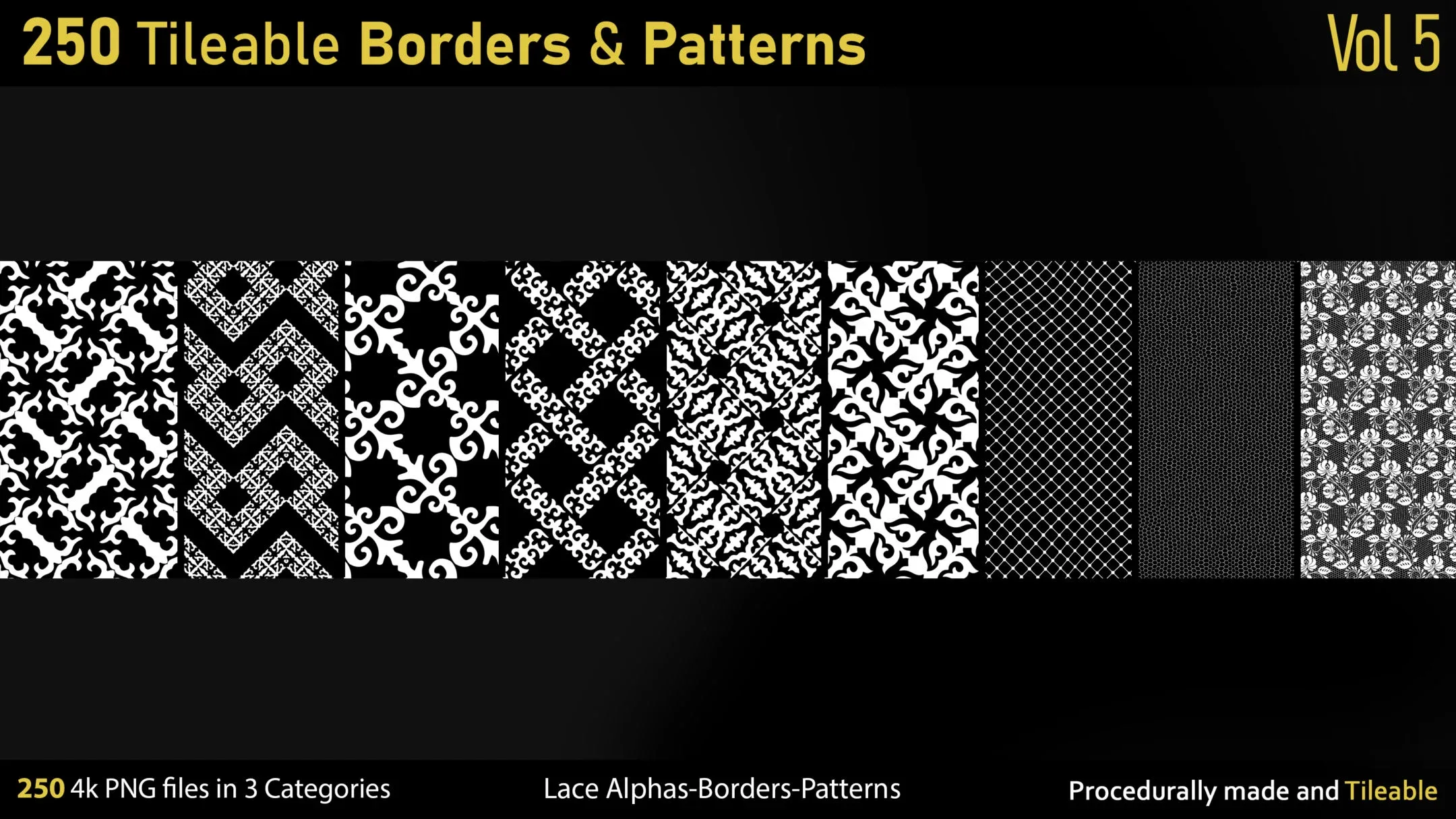 250 Alphas-Tileable Borders&Patterns-Vol5