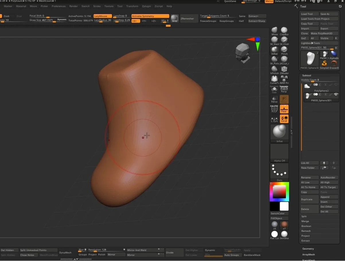 Sculpting realistic 3d shoes in zbrush