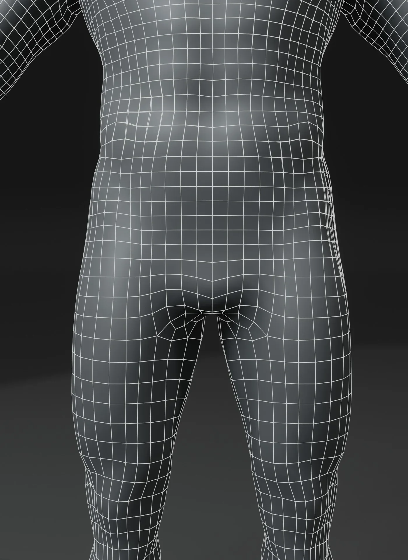 Male Body Base Mesh 3D Model 10k Polygons