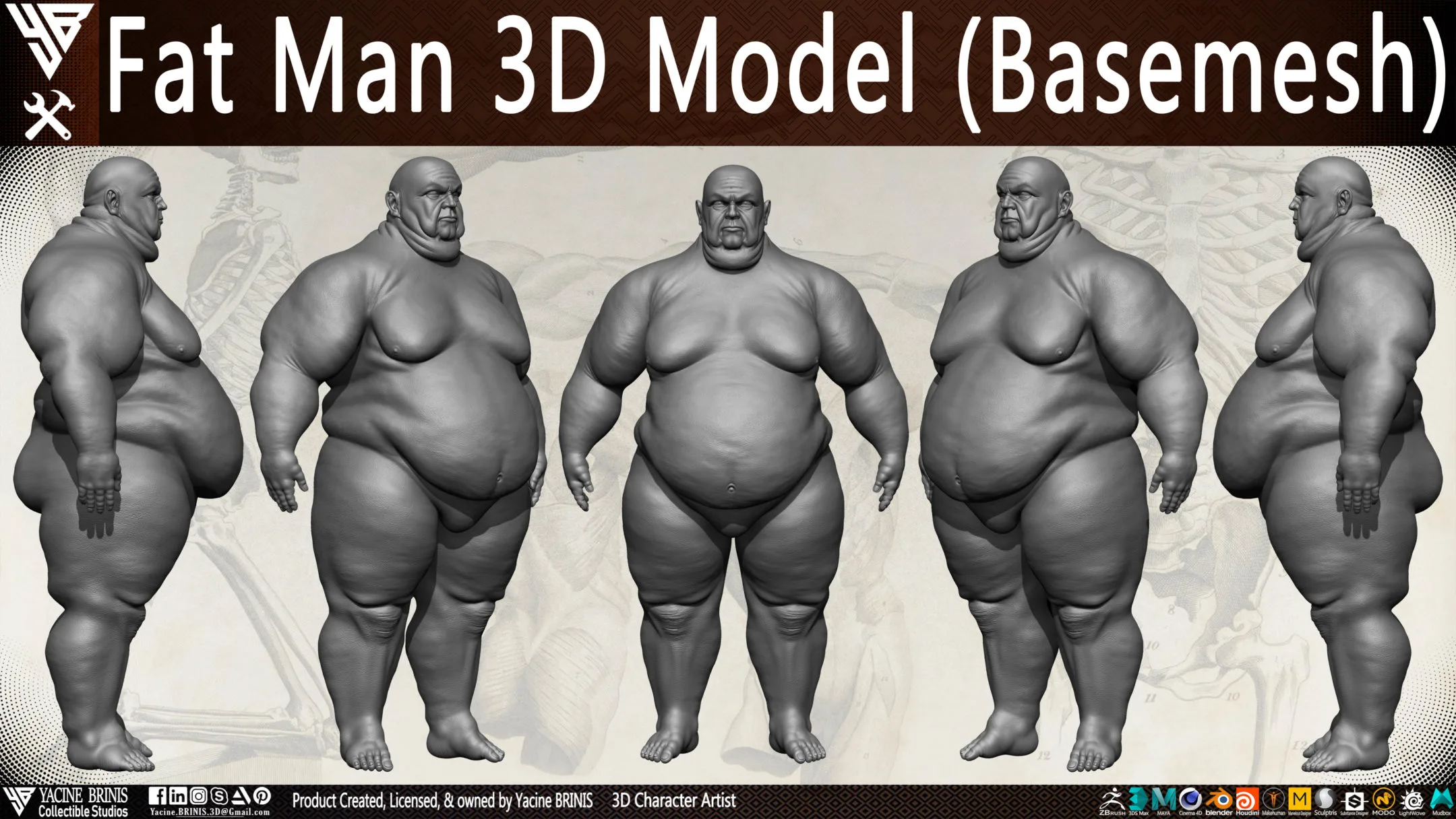 Fat Man 3D Model (BaseMesh)