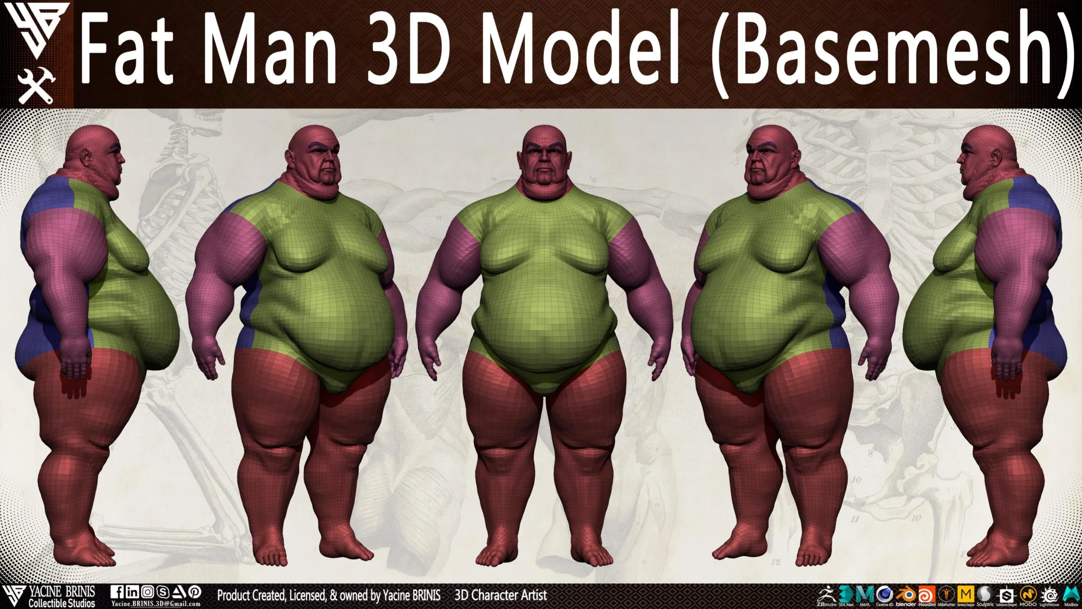 Fat Man 3D Model (BaseMesh)