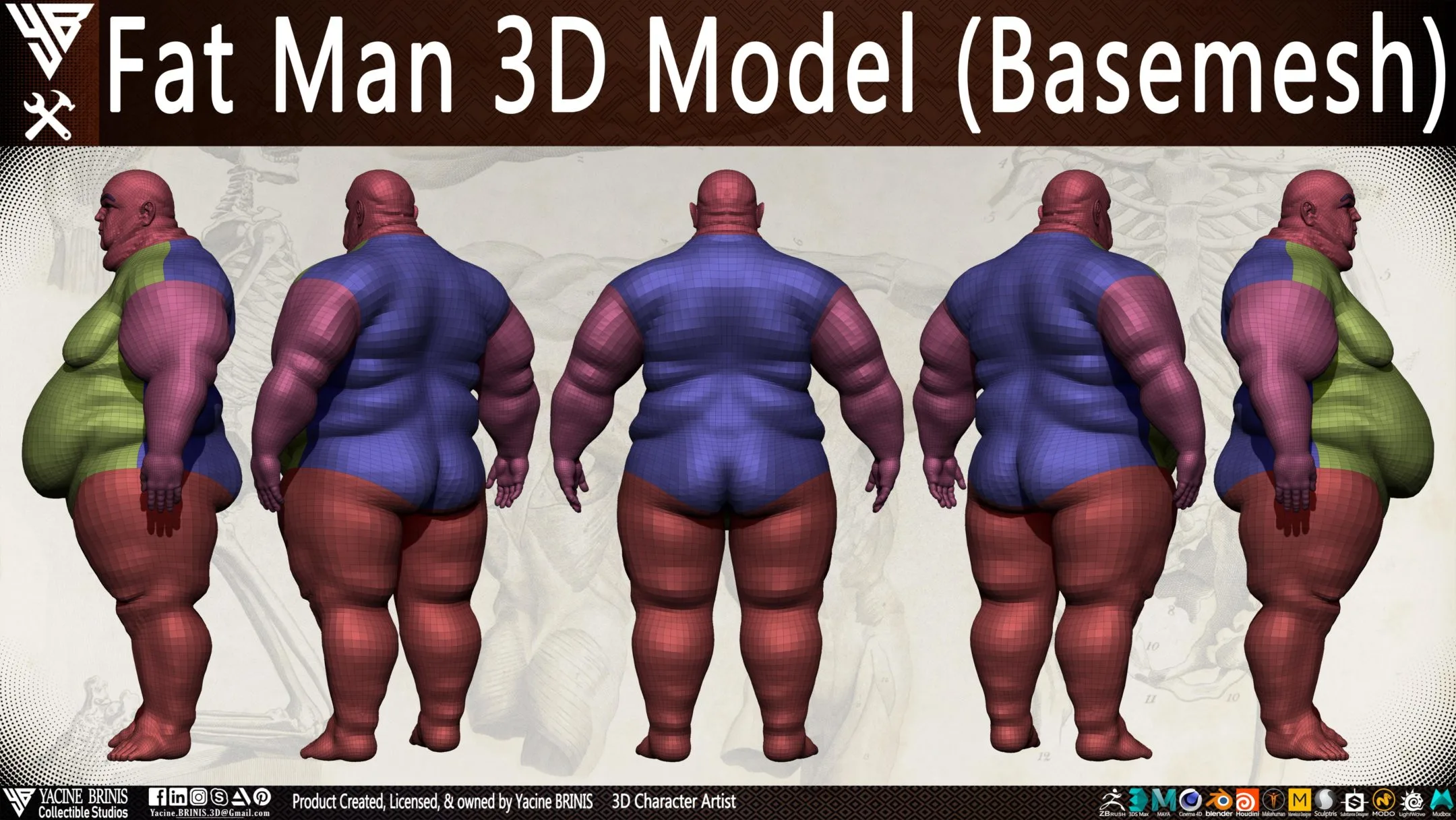 Fat Man 3D Model (BaseMesh)