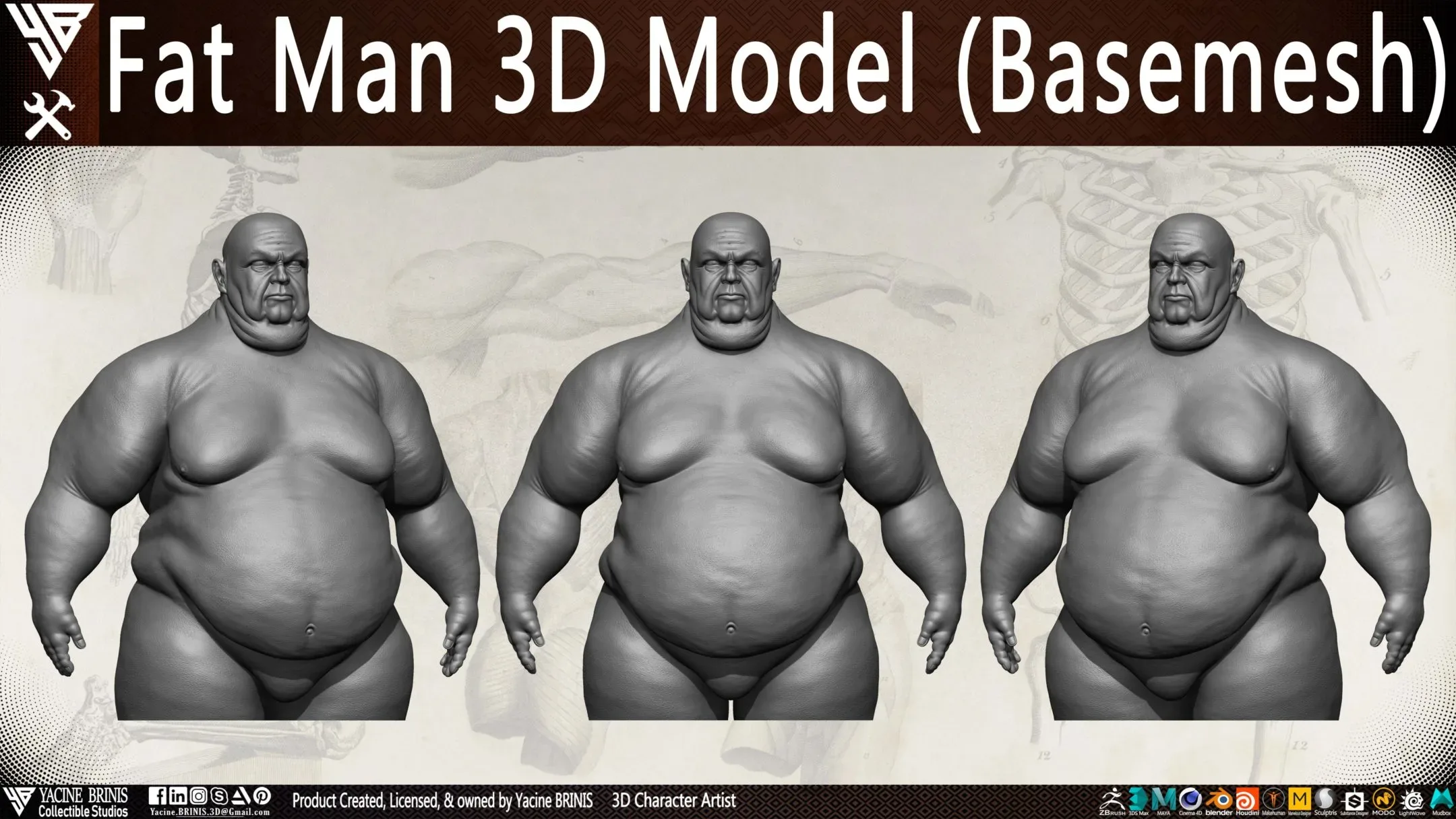 Fat Man 3D Model (BaseMesh)