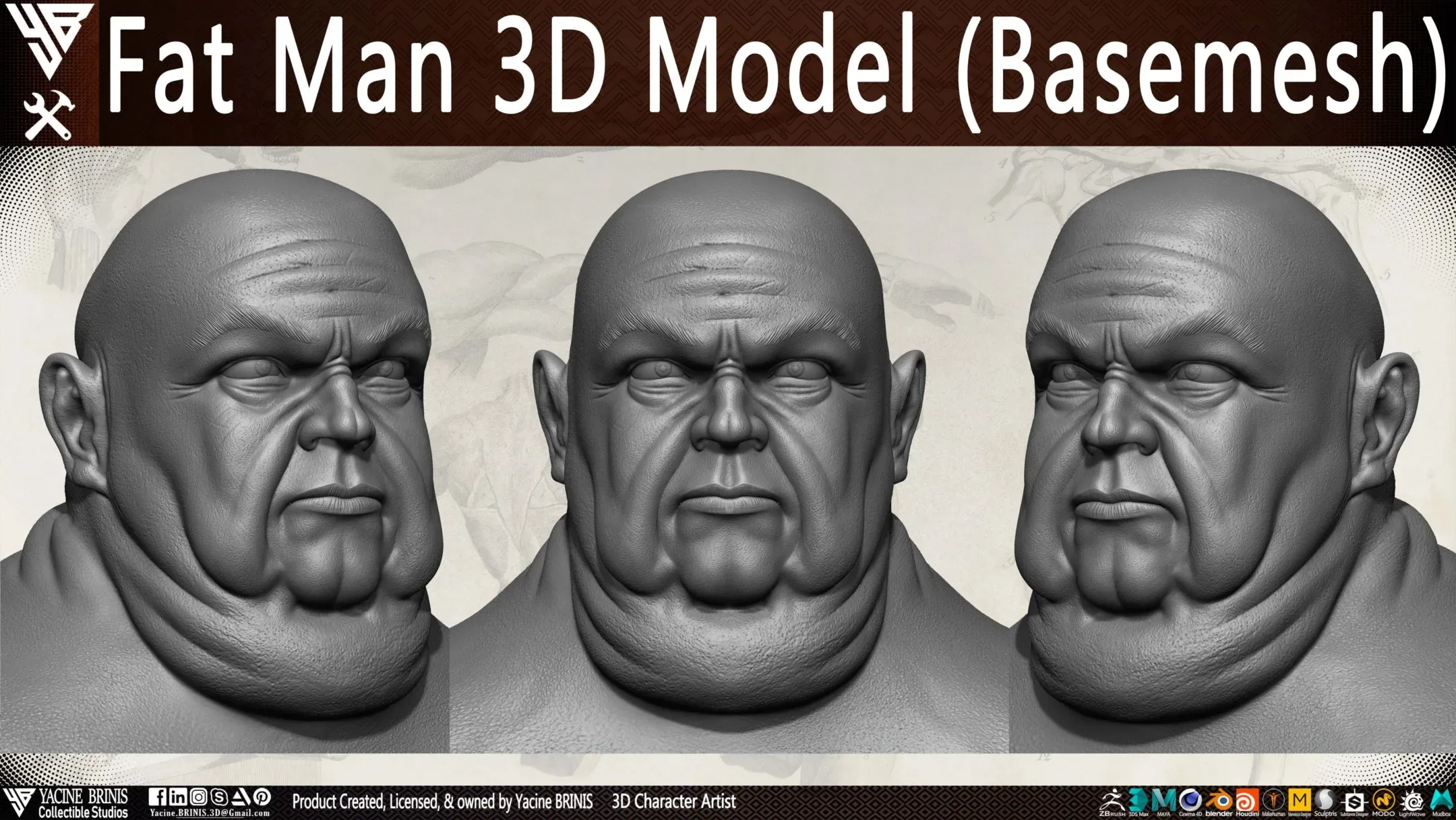 Fat Man 3D Model (BaseMesh)