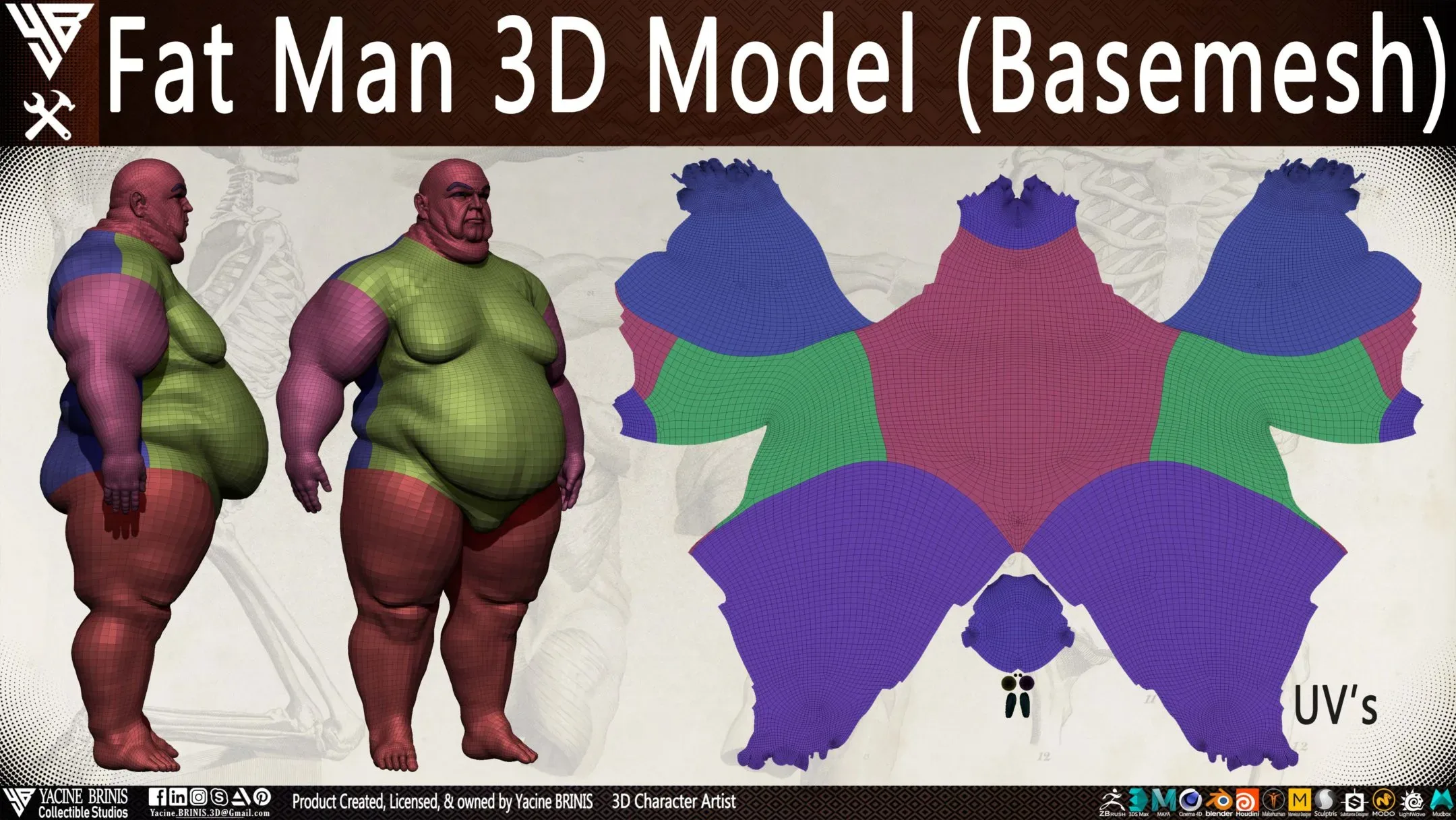 Fat Man 3D Model (BaseMesh)