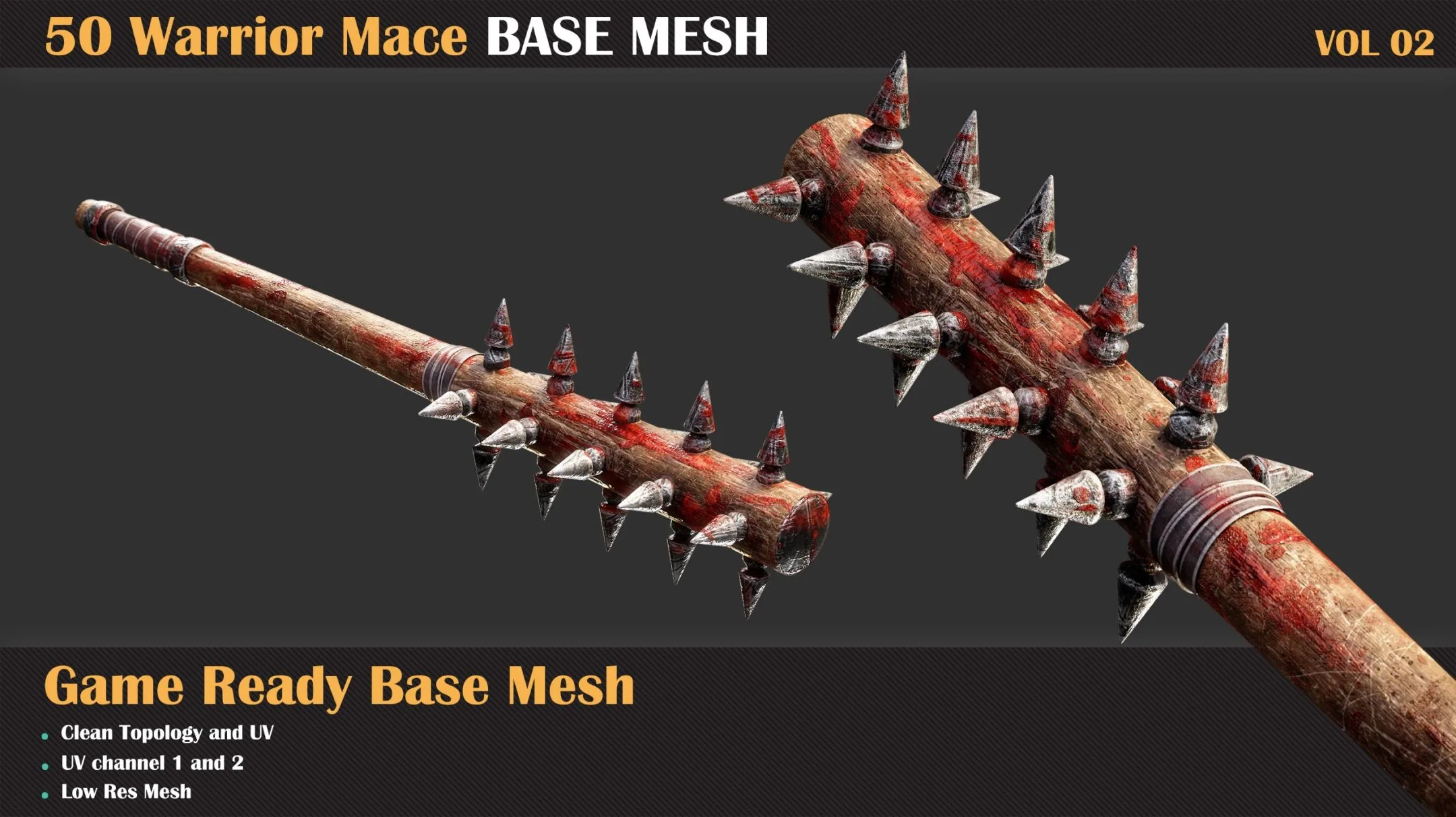 50 Warrior Mace Base Mesh - VOL 02 ( Game Ready )