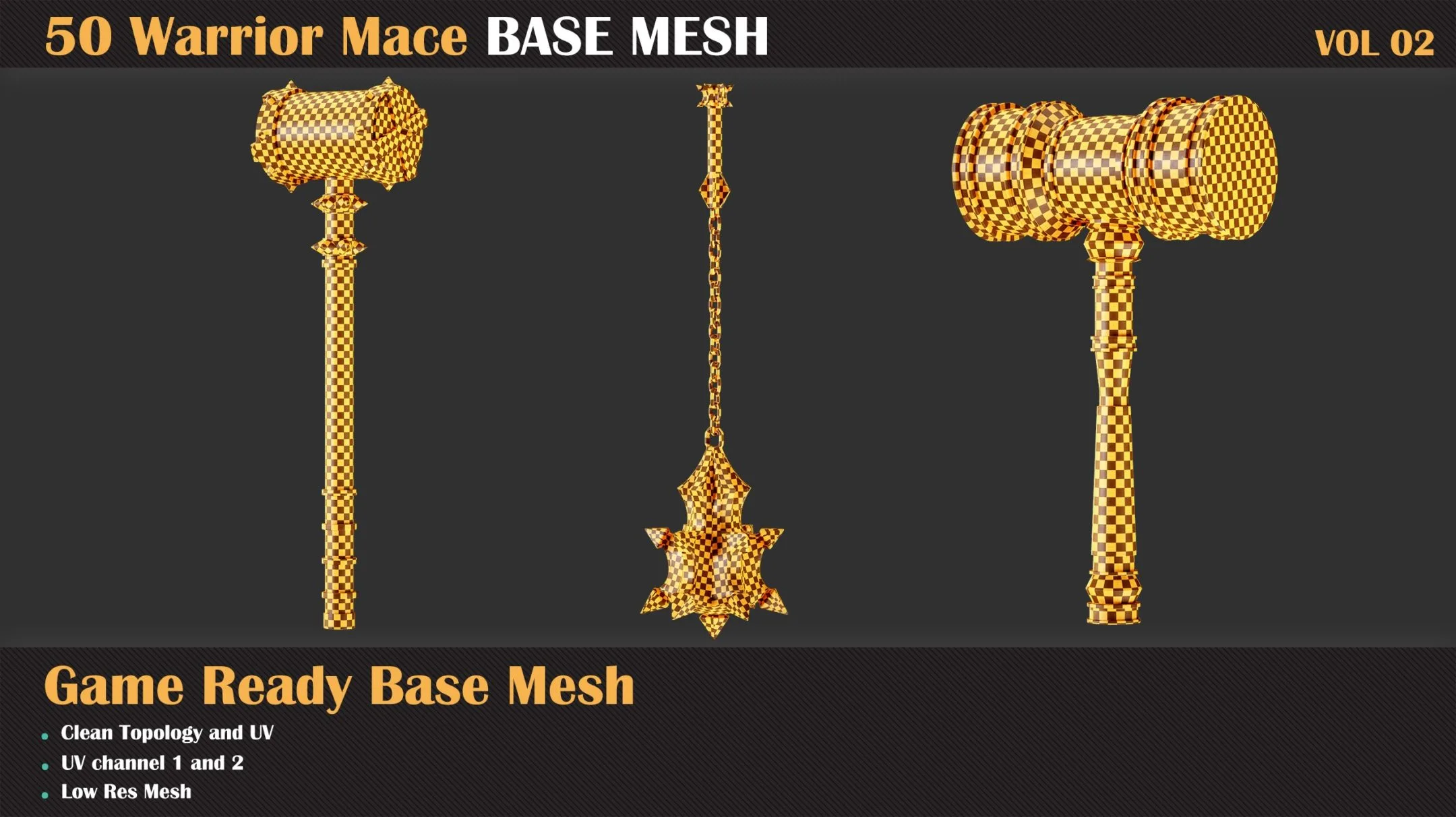 50 Warrior Mace Base Mesh - VOL 02 ( Game Ready )