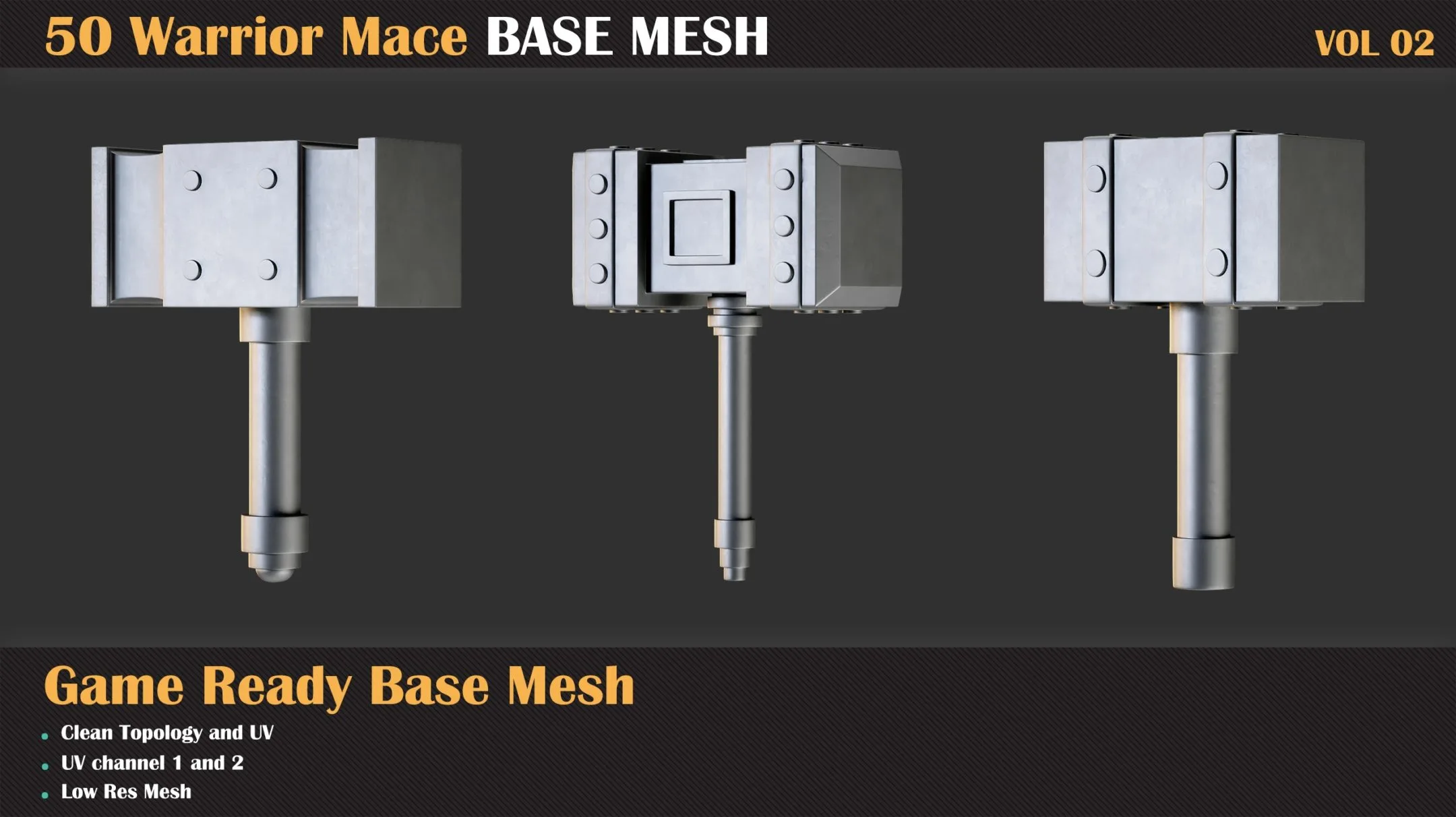 50 Warrior Mace Base Mesh - VOL 02 ( Game Ready )