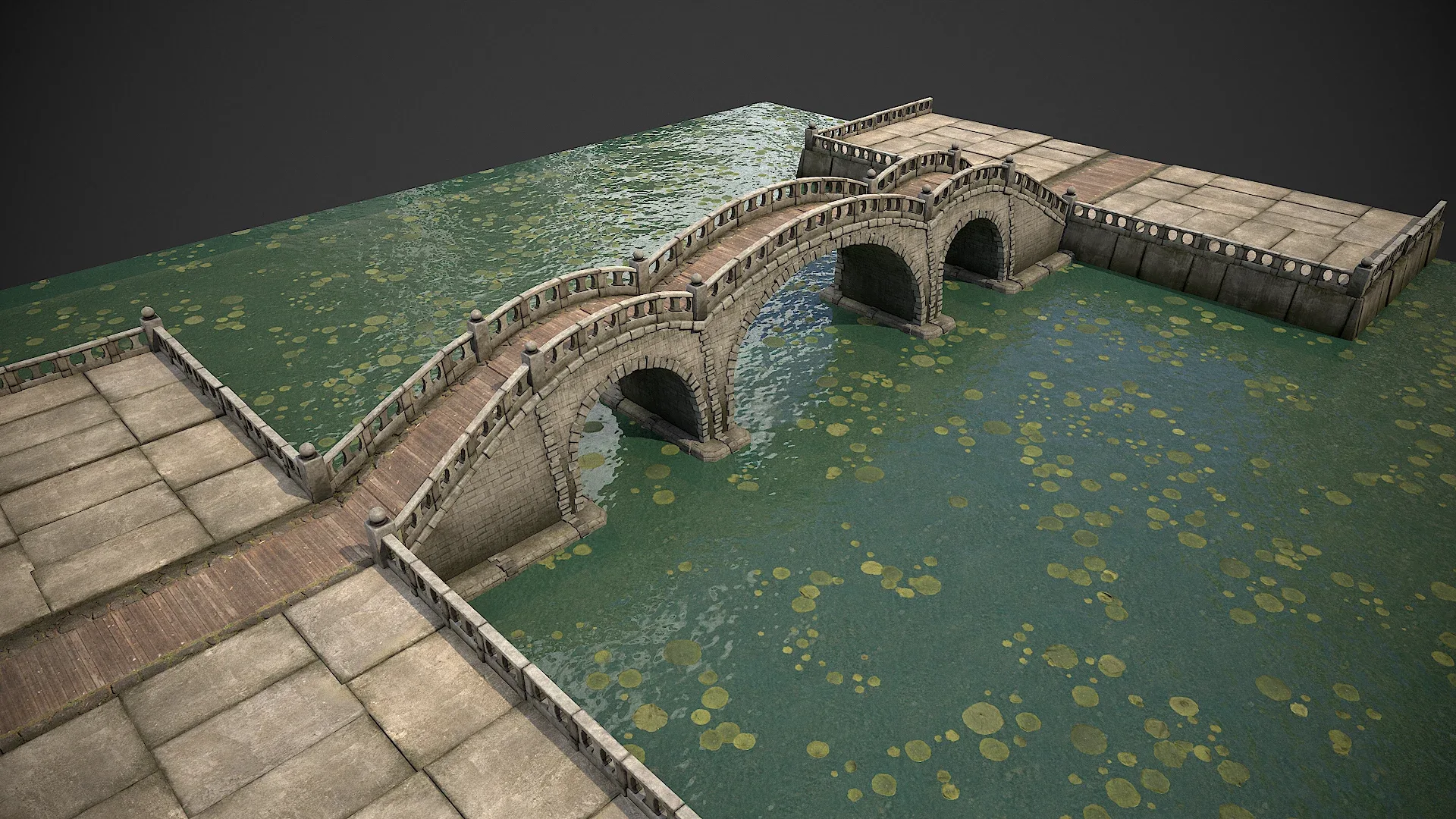 Stone Bridge with Embankment