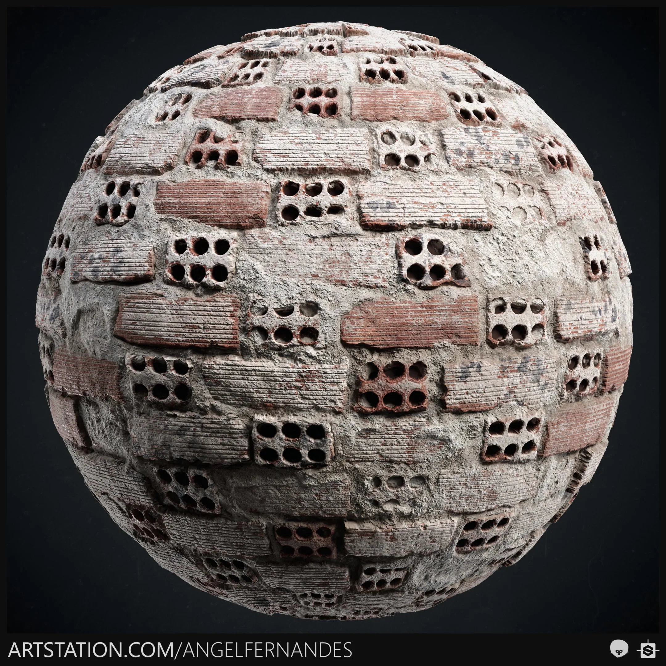 Hollow Clay Brick Wall Material - Substance Designer