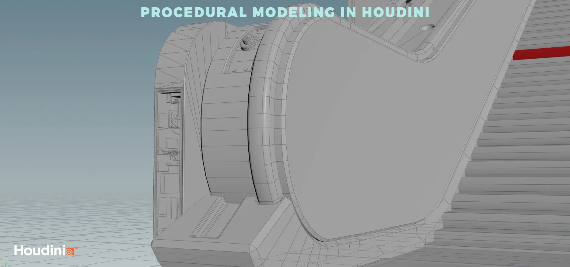 Houdini Tutorial Procedural Modeling [escalator]