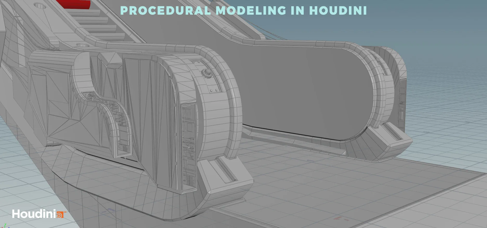 Houdini Tutorial Procedural Modeling [escalator]