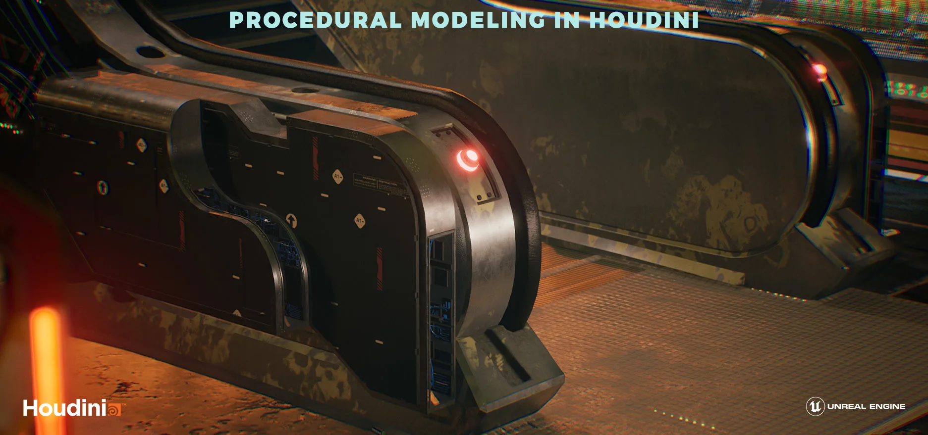 Houdini Tutorial Procedural Modeling [escalator]