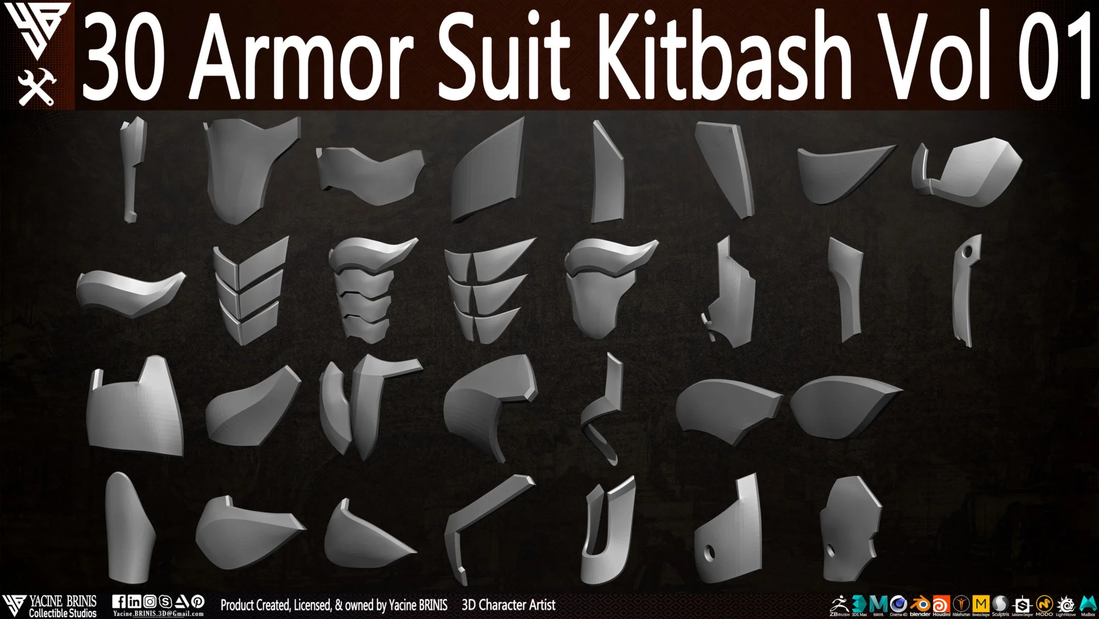 30 Armor Suit Kitbash Vol 01