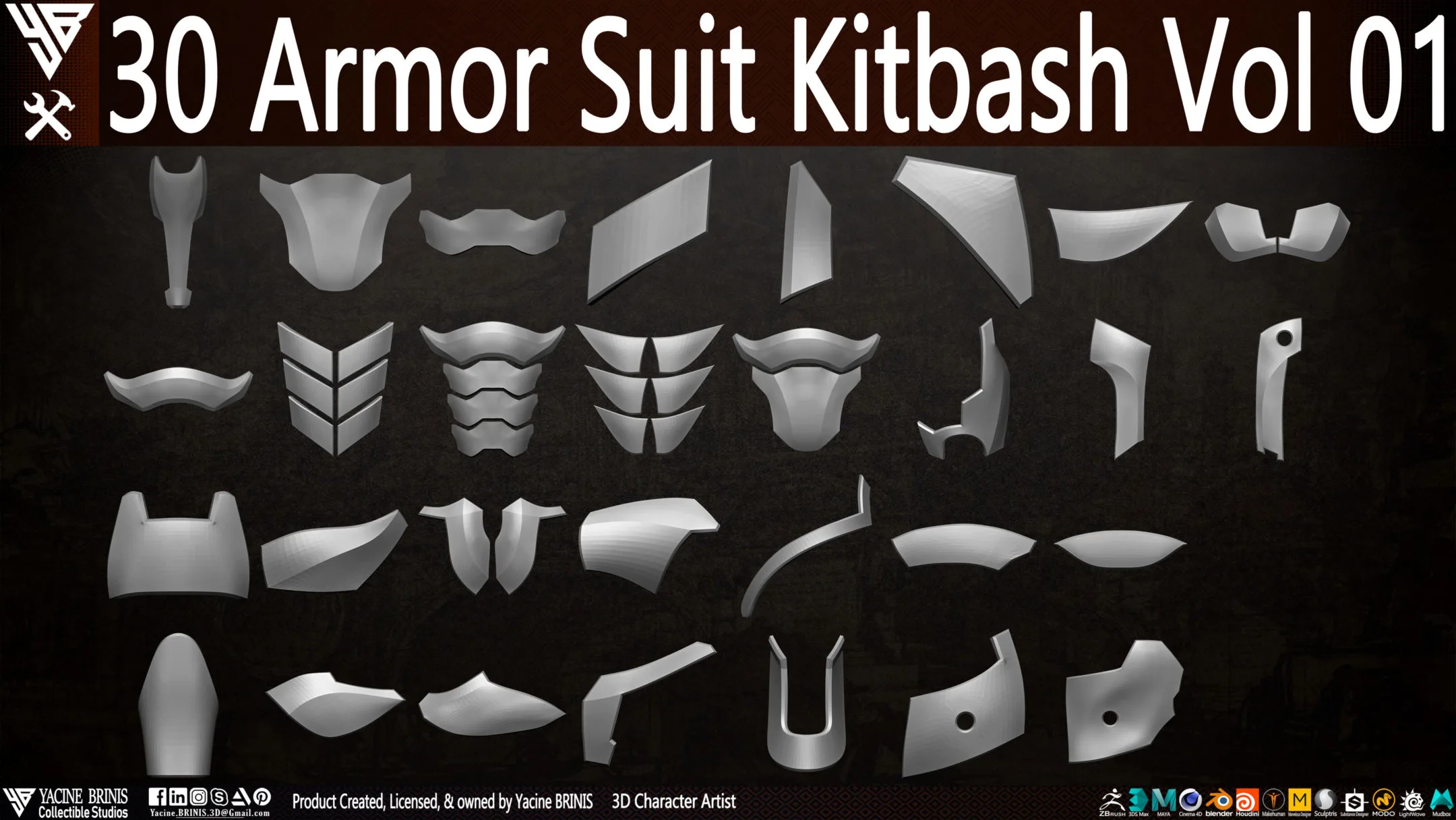 30 Armor Suit Kitbash Vol 01