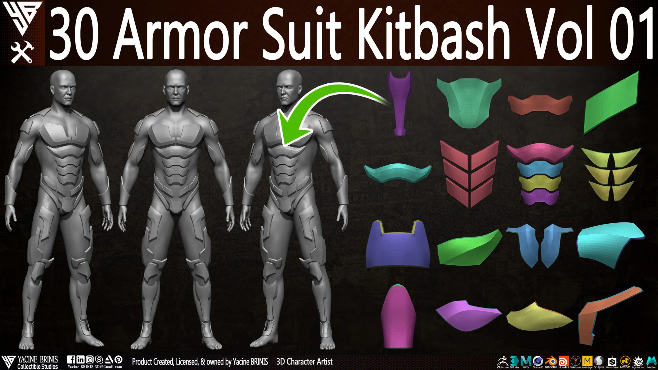 30 Armor Suit Kitbash Vol 01