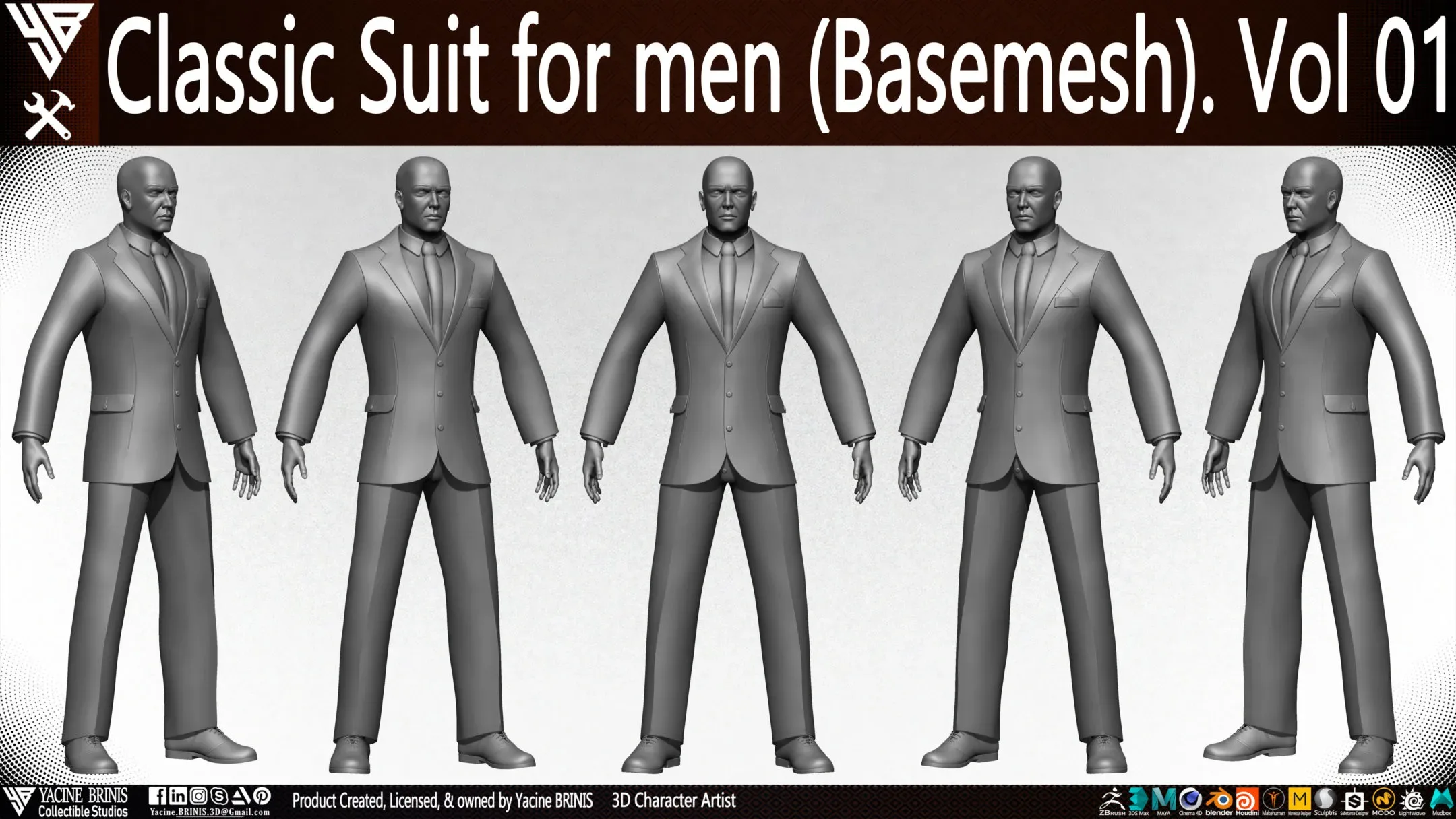 Classic Suit for men (Basemesh) Vol 01