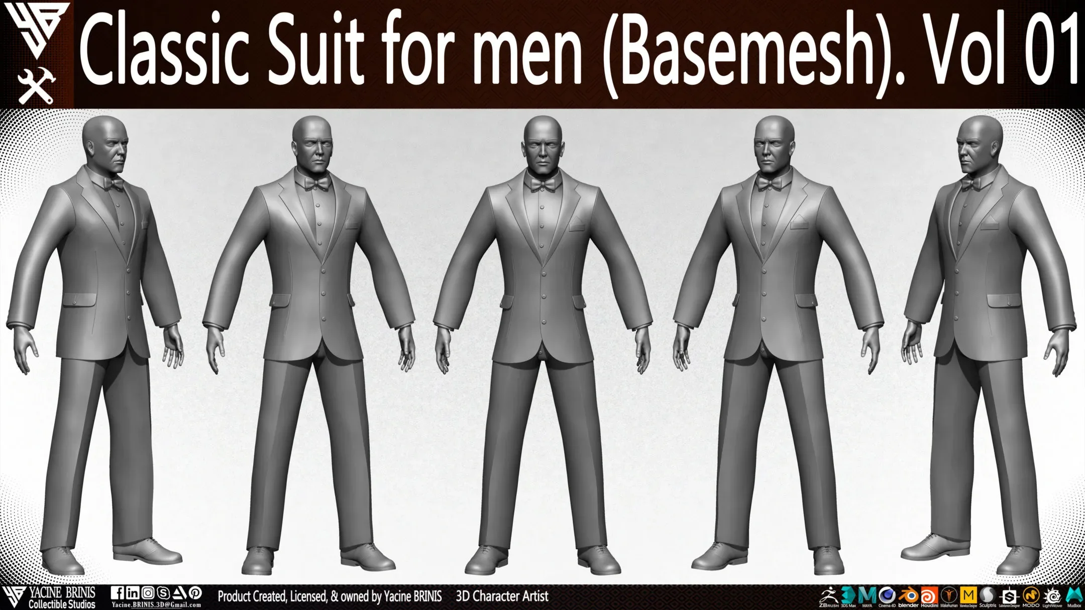 Classic Suit for men (Basemesh) Vol 01