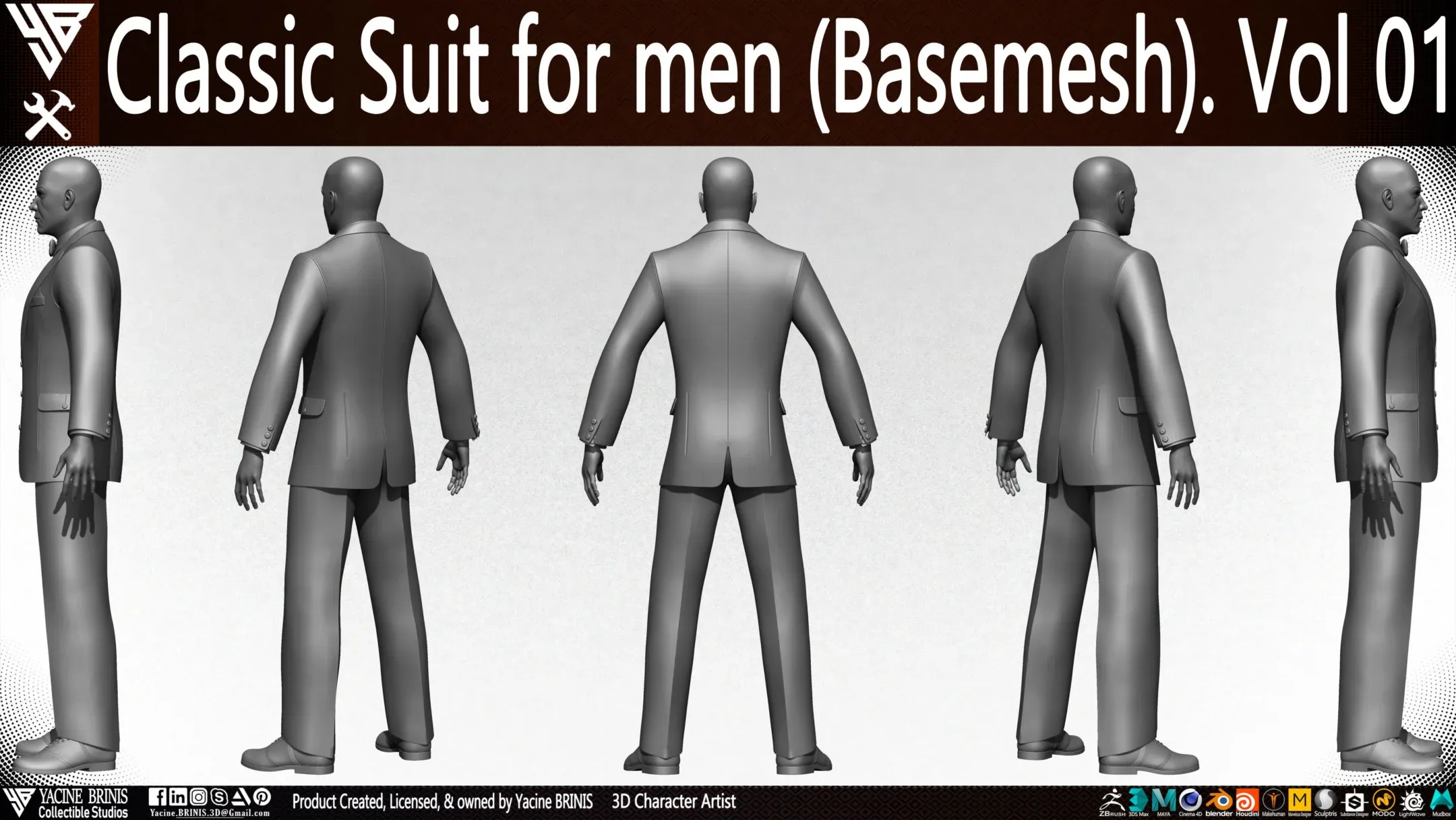 Classic Suit for men (Basemesh) Vol 01