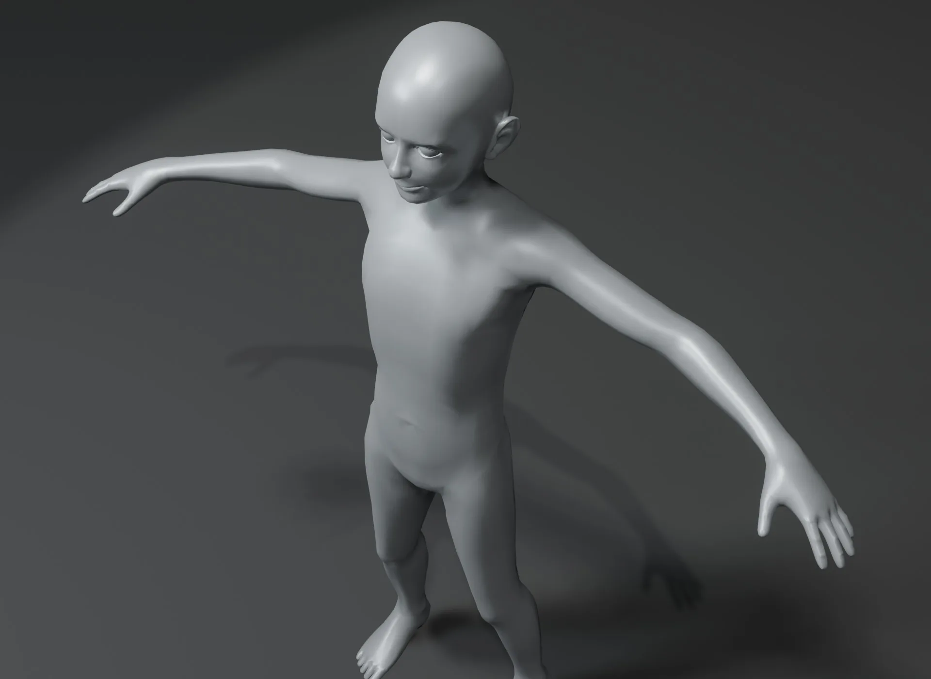 Boy Kid Body Base Mesh 3D Model 10k Polygons