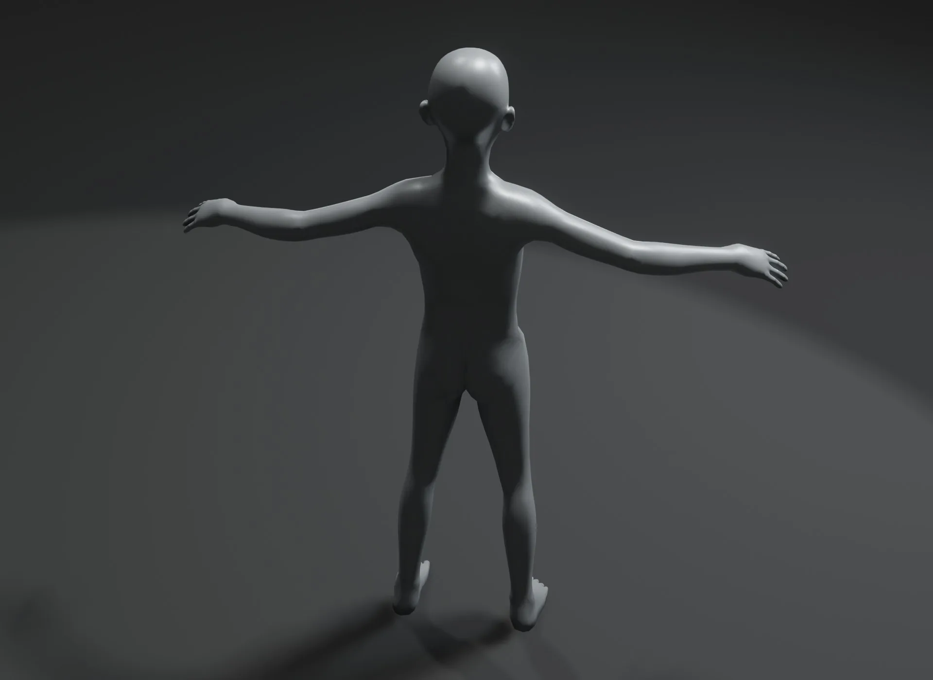 Boy Kid Body Base Mesh 3D Model 10k Polygons