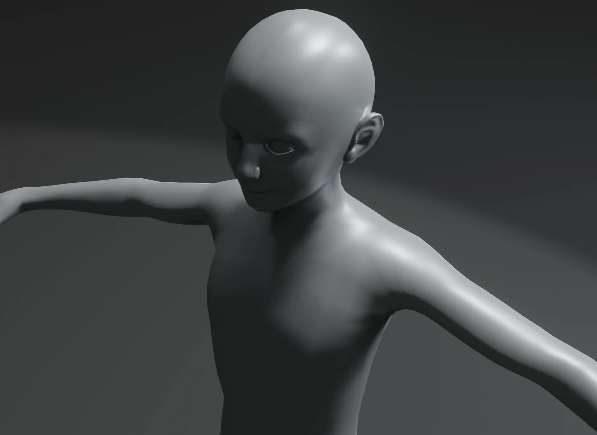 Boy Kid Body Base Mesh 3D Model 10k Polygons