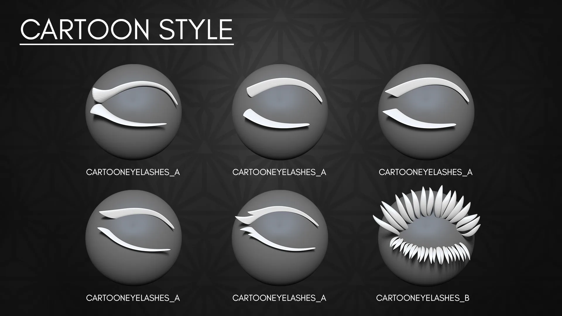 Eyelashes Curve Brush Pack for ZBrush 2021