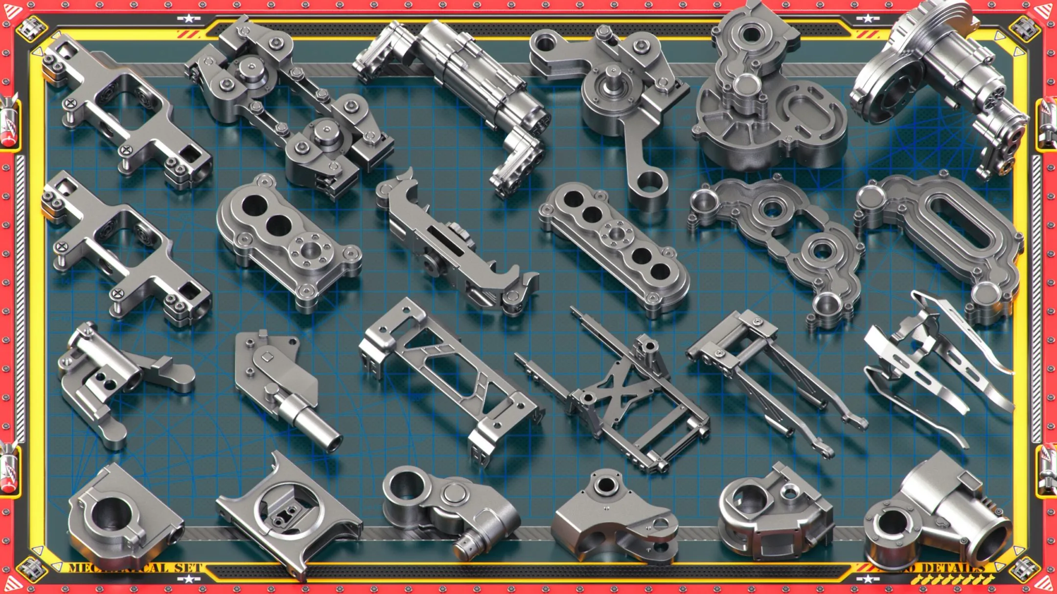 450 Pieces Mega Pack - Hard Surface Kitbash