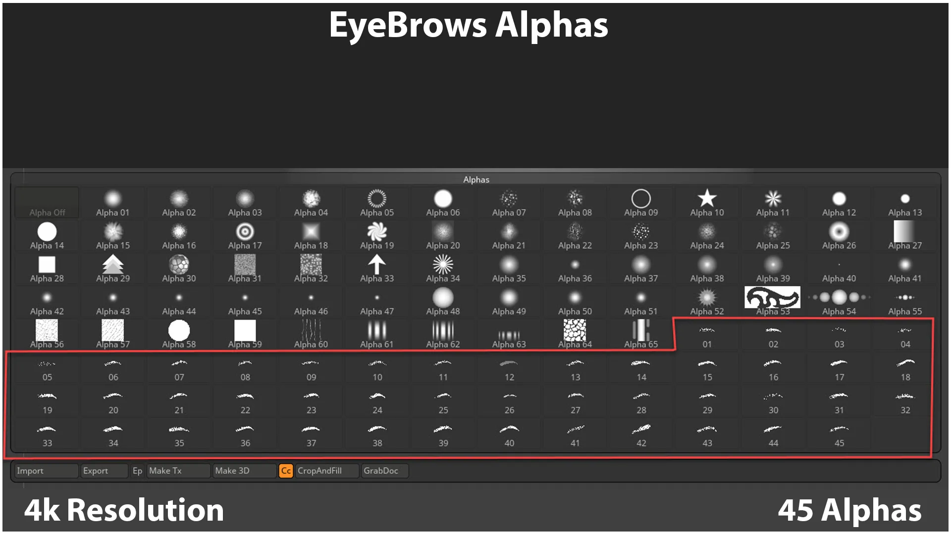 EyeBrows Alphas