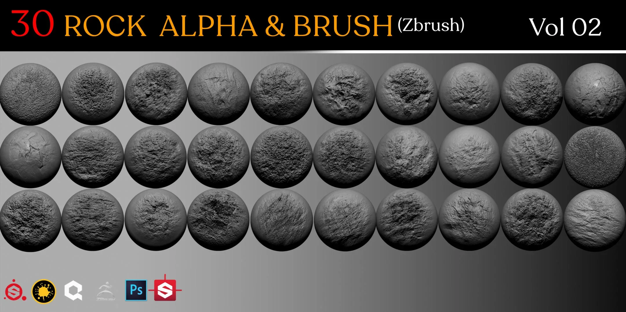 Rock Alphas & Brush (Seamless and Tile able)