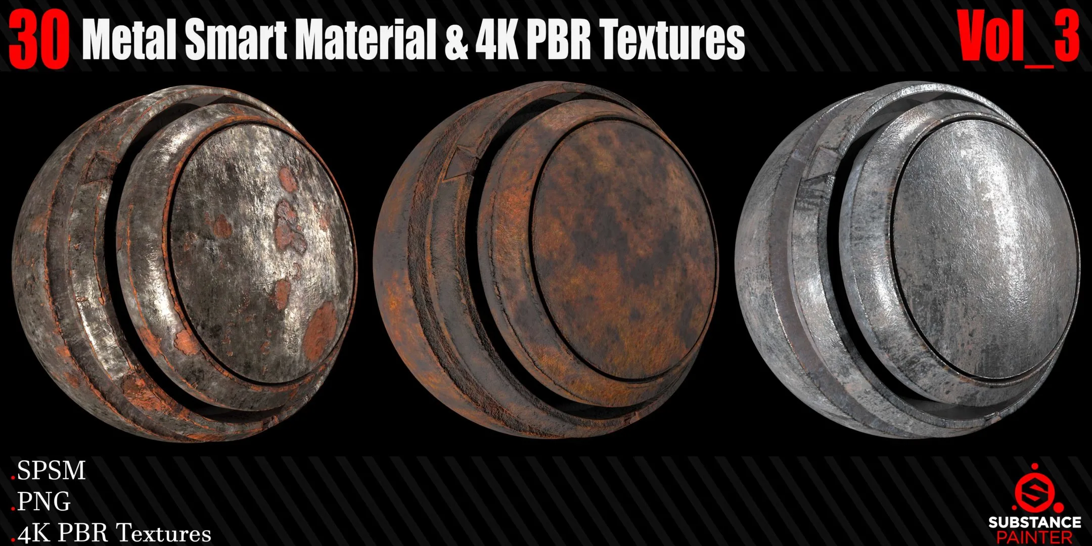 30 Metal Smart Materials + 4KPBR Textures