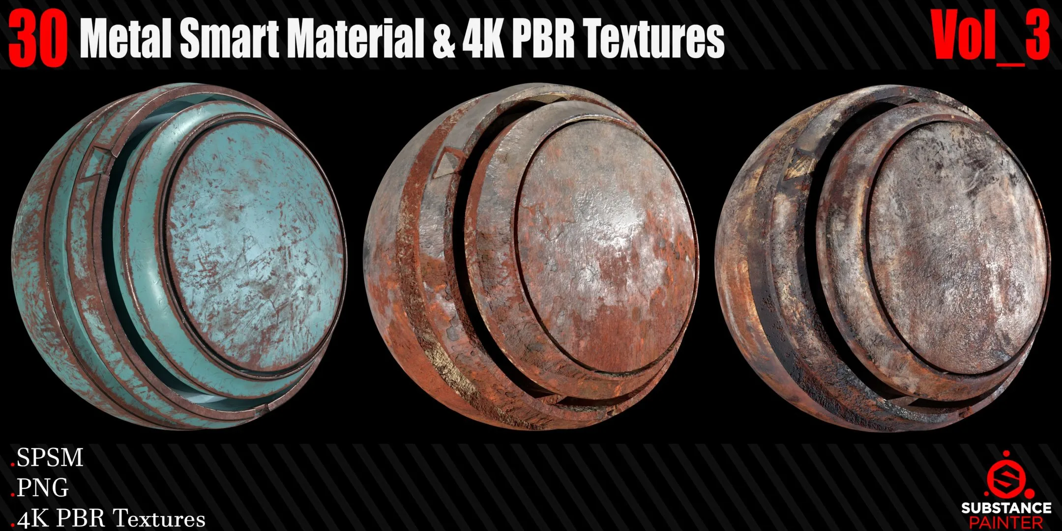 30 Metal Smart Materials + 4KPBR Textures