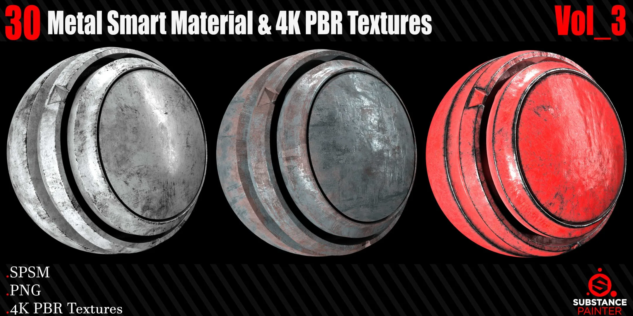 30 Metal Smart Materials + 4KPBR Textures