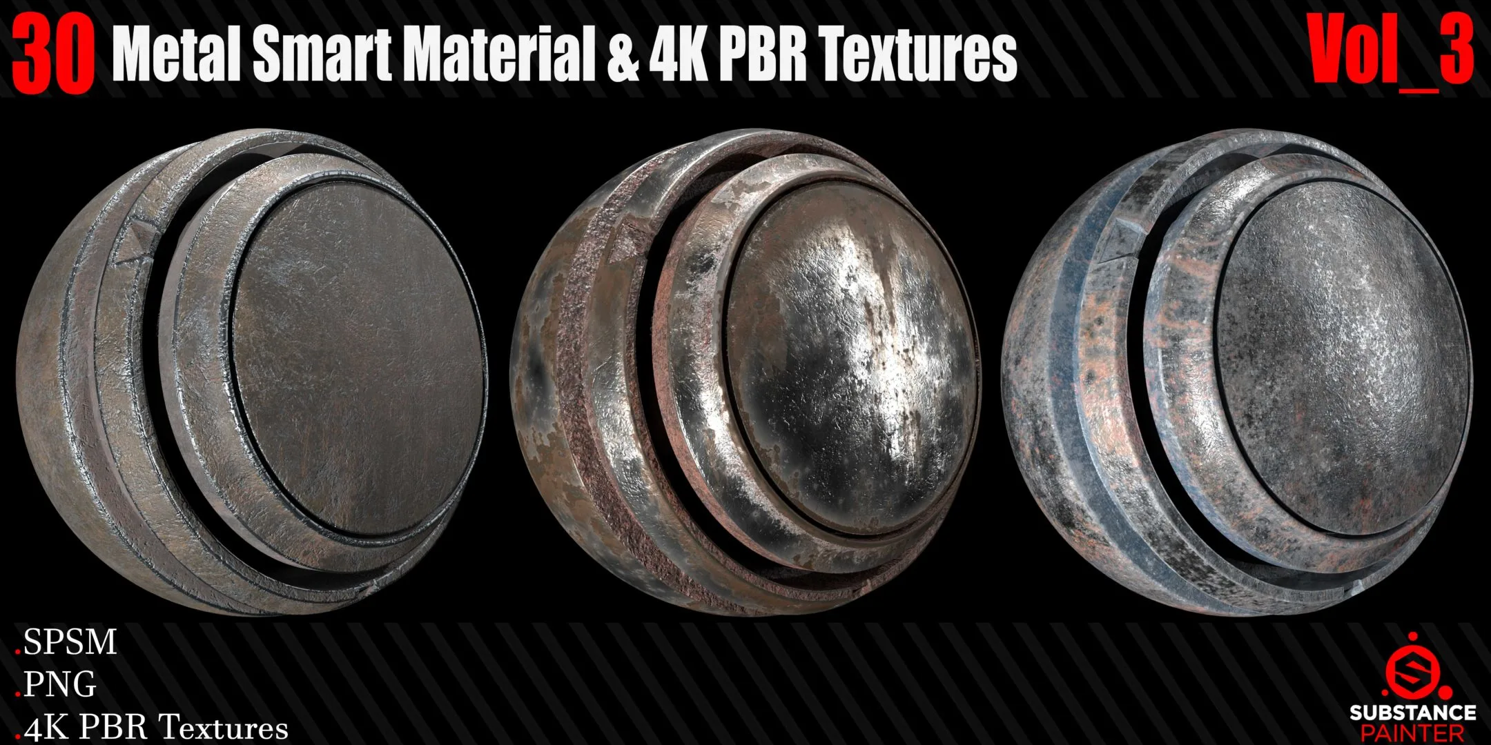 30 Metal Smart Materials + 4KPBR Textures