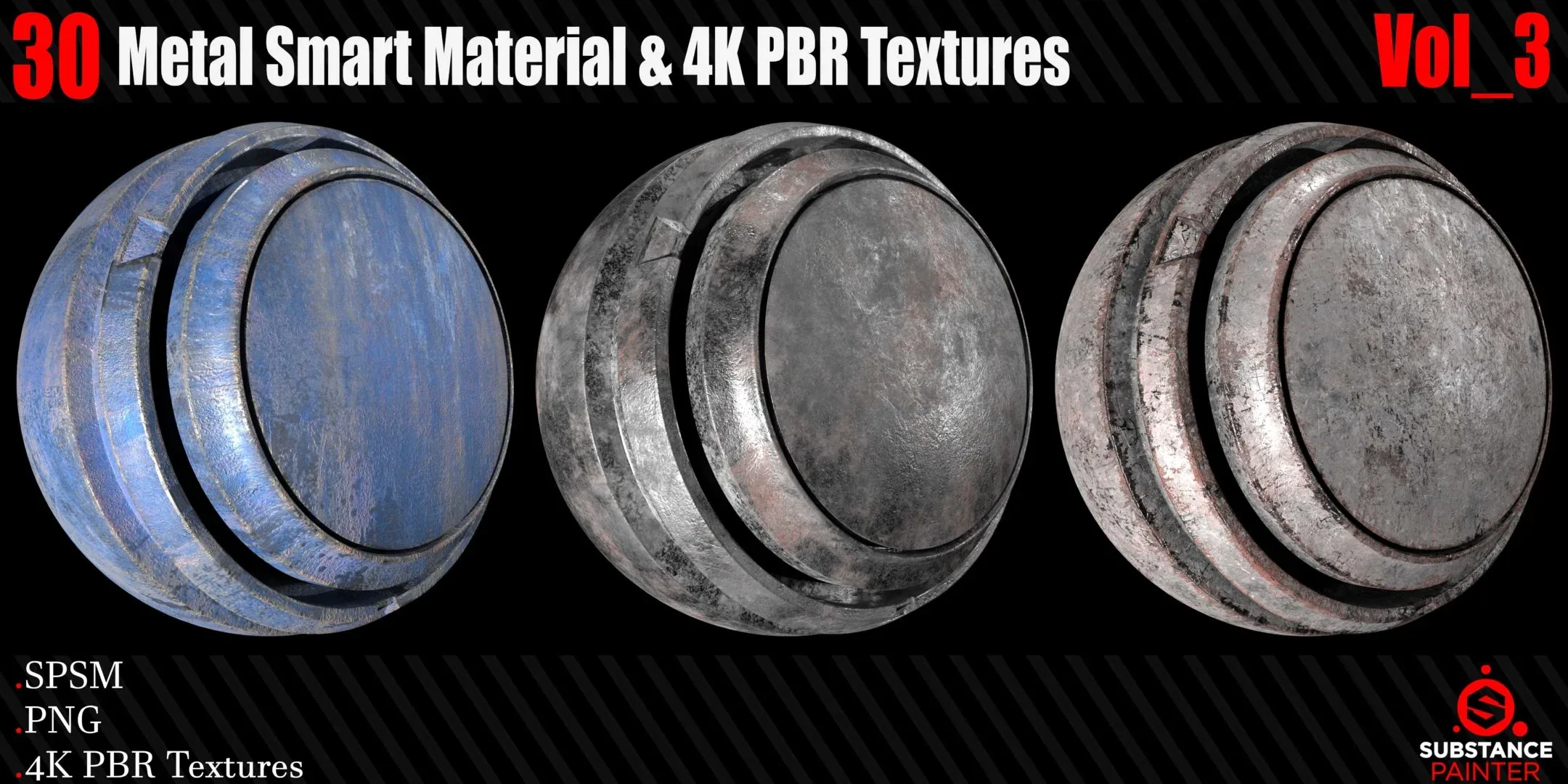 30 Metal Smart Materials + 4KPBR Textures