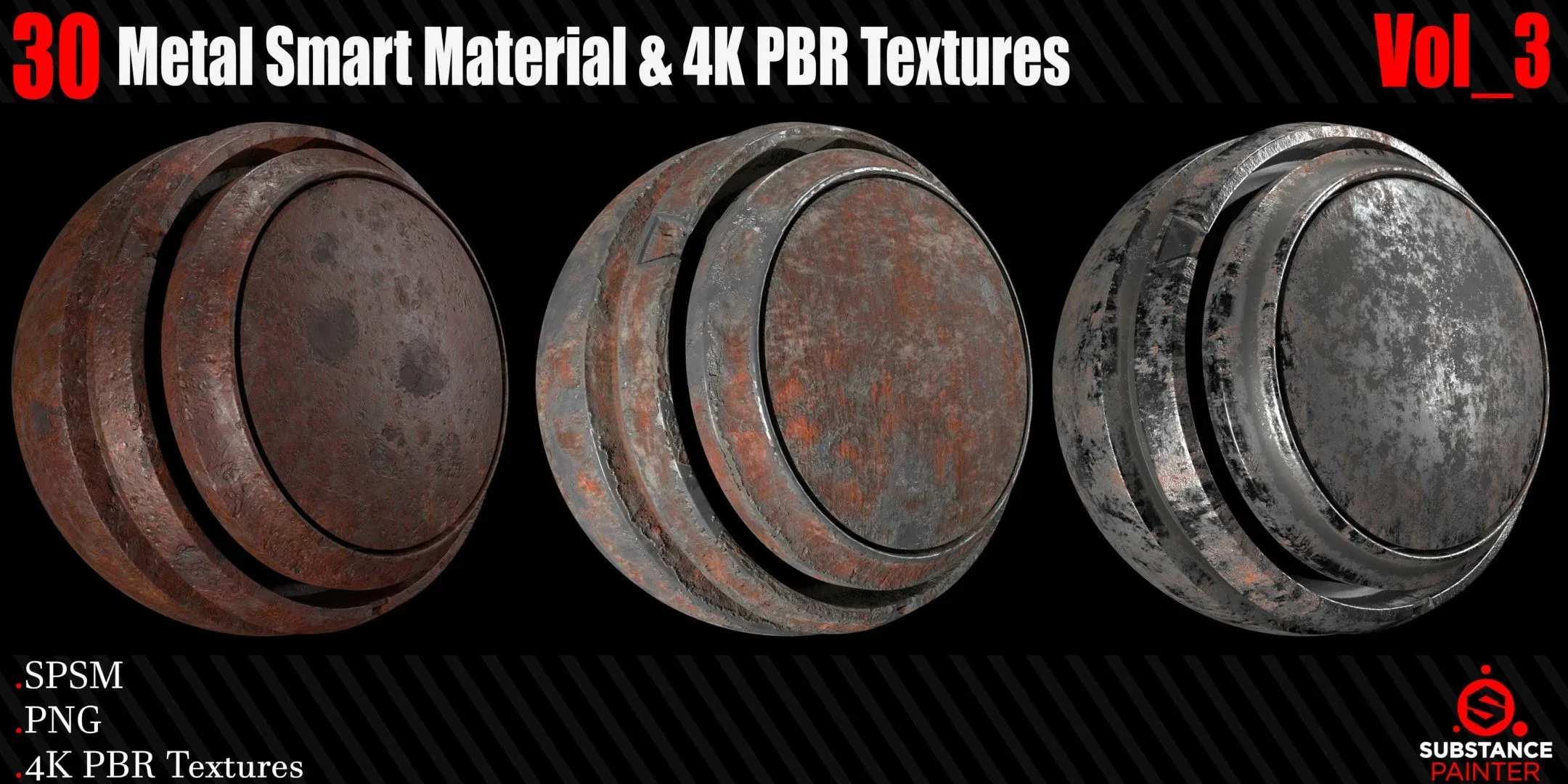 30 Metal Smart Materials + 4KPBR Textures
