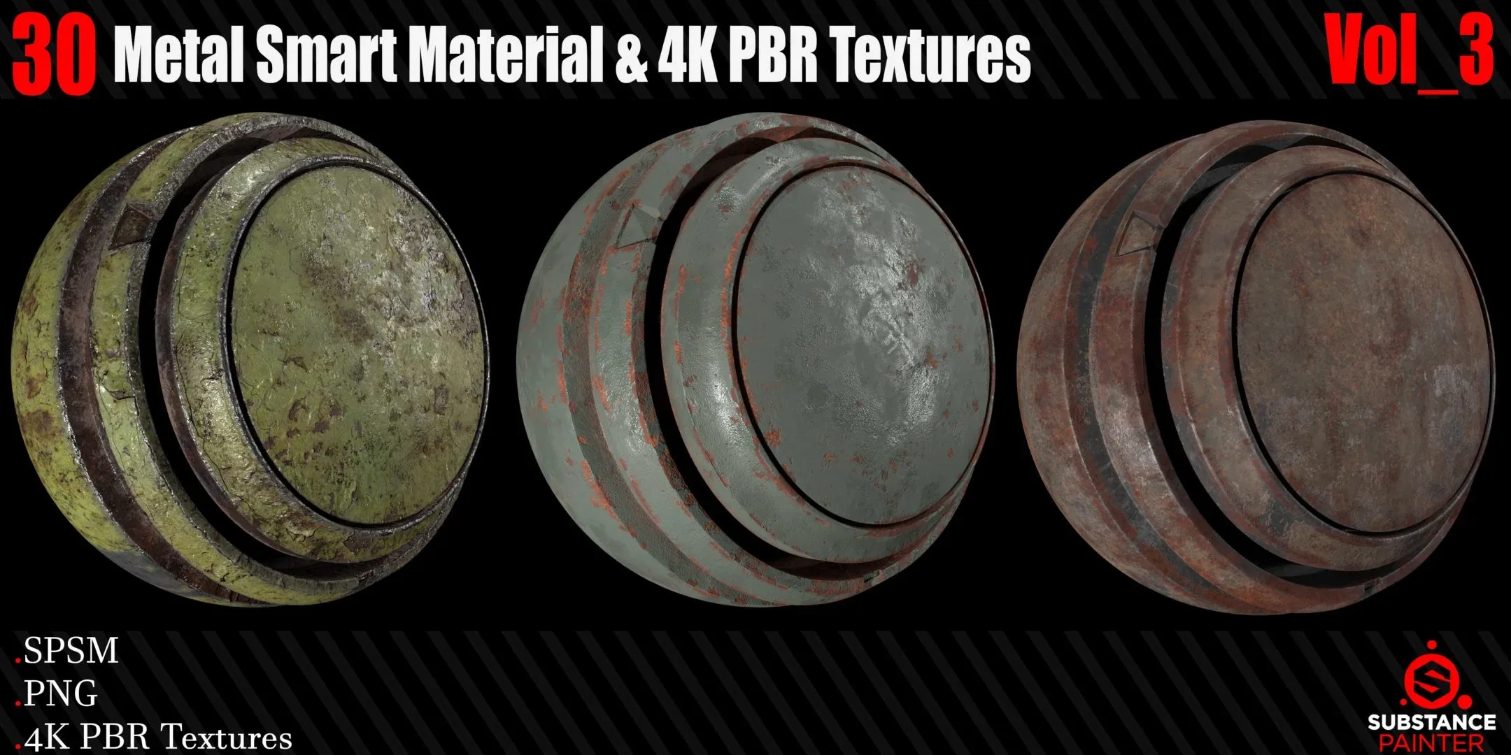 30 Metal Smart Materials + 4KPBR Textures