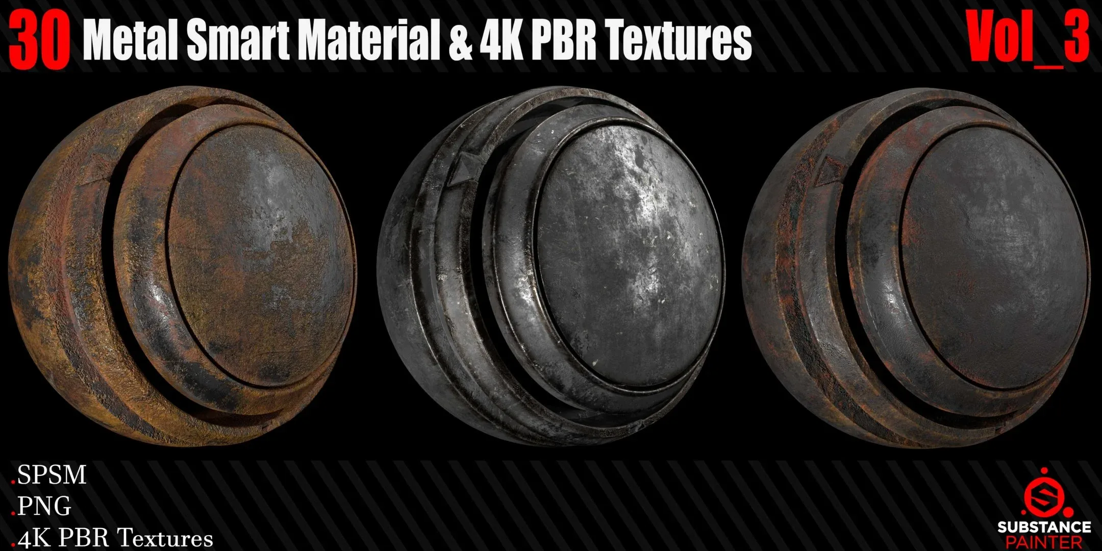 30 Metal Smart Materials + 4KPBR Textures