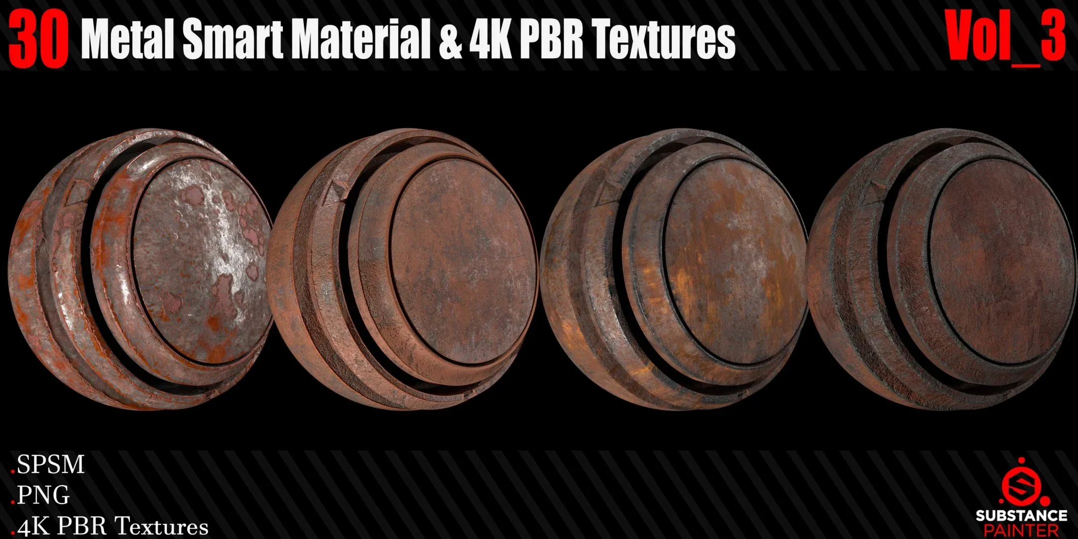 30 Metal Smart Materials + 4KPBR Textures