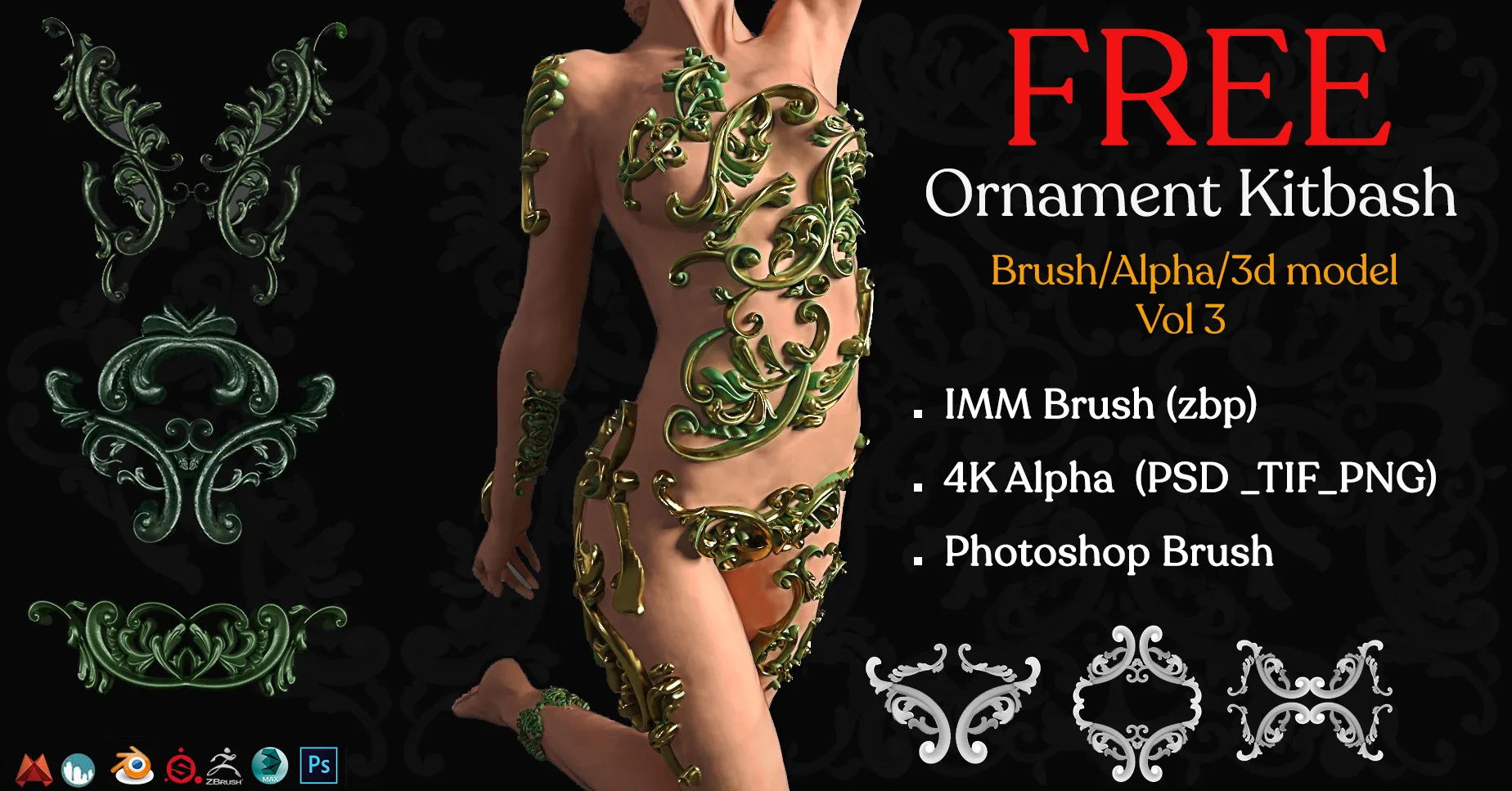 Free Ornament Brushes + IMM Brush VOL 03